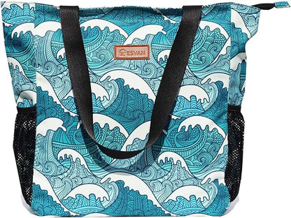 Original Floral Water Resistant Large Tote Bag Shoulder Bag for Gym Beach Travel Daily Bags Upgraded