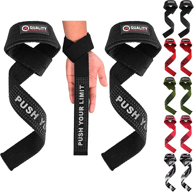 Genuine Leather Lifting Straps, Wrist Assistance for Heavy Pulls, Weightlifting Bodybuilding, Gym, Fitness Accessories, Strength Training, Powerlifting, & Deadlifts