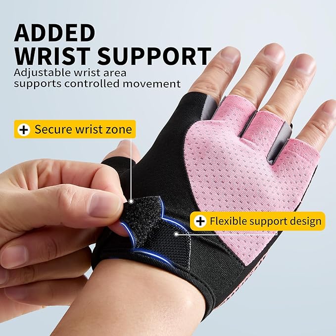 CAMBIVO Workout Gloves for Men & Women, Weight Lifting Gloves with Wrist Support, Non Slip Grip, Breathable Gym Gloves for Training, Crossfit, Pull Ups, Cycling, Fitness, Home Workouts