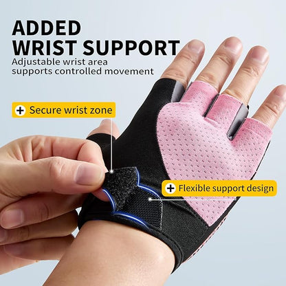 CAMBIVO Workout Gloves for Men & Women, Weight Lifting Gloves with Wrist Support, Non Slip Grip, Breathable Gym Gloves for Training, Crossfit, Pull Ups, Cycling, Fitness, Home Workouts