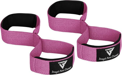Weight Lifting Straps Figure 8, Anti Slip Strap with cuffs wrist Support for Gym Workout Deadlift Powerlifting Bodybuilding Weightlifting, Fitness Strength Training, Hand Bar Grip for Men
