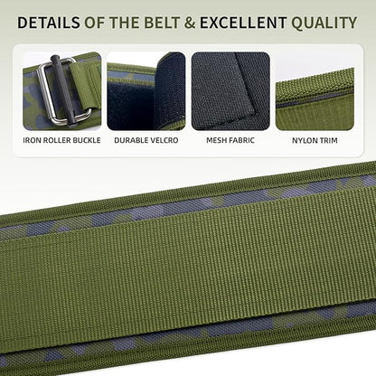 Durable Weight Lifting Belt, 4'' Wide Gym Belt for Bodybuilding, Powerlifting, Squats, Deadlift - Provides Lumbar Support & Stability for Men & Women