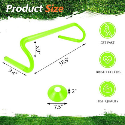 10 Pcs 6" Speed Agility Training Hurdles with 6 Marker Cone Durable Training Hurdle Agility Plyometric All Purpose Speed Hurdle Equipment for Athletes Soccer Basketball Football Practice