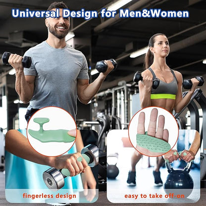 Silicone Gym Grips for Weight Lifting,Workout Gloves for Women Men Alternative,Anti Slip Gym Workout Grip,Rubber Gym Hand Grips-Weightlifting Grips Pad for Barbell,Pull Up,Ryptfit,Training