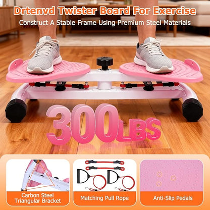 Waist Twister Machine Exercise, Ab Twister Board for Slim Waist and Core Ab Exercise, Noiseless Ab Machine with 300 lbs Weight Capacity, Home Gym Workout Equipment for Women Men