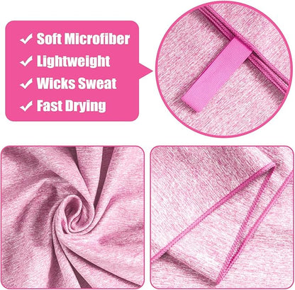Quick Dry Microfiber Camping Towel, Large Towel for Body Yoga Travel Beach Hiking Gym Swimming Pool(Pink, 31.5X70 Inch)
