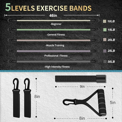 VEICK Resistance Bands, Exercise Bands, Workout Bands, Resistance Bands for Working Out with Handles for Men and Women, Exercising Bands for Fitness Weights Work Out at Home