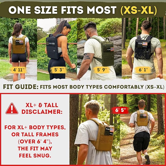 Polyfit Rucking Backpack 2.0 - Weighted Ruck Pack for Weight Plates - Patent Pending Side-Loading Rucksack for Walking, Running, Rucking, Strength and Endurance Training - Green