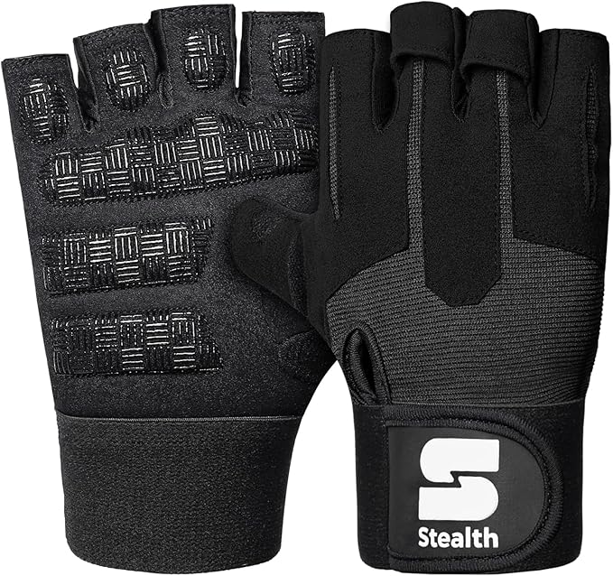 Weight Lifting Workout Gloves Men Women Non-Slip Gel Padded Grip Full Palm Protection for Pull ups Gym Training Fitness Weightlifting Bodybuilding Exercise Gloves,R7 - Black