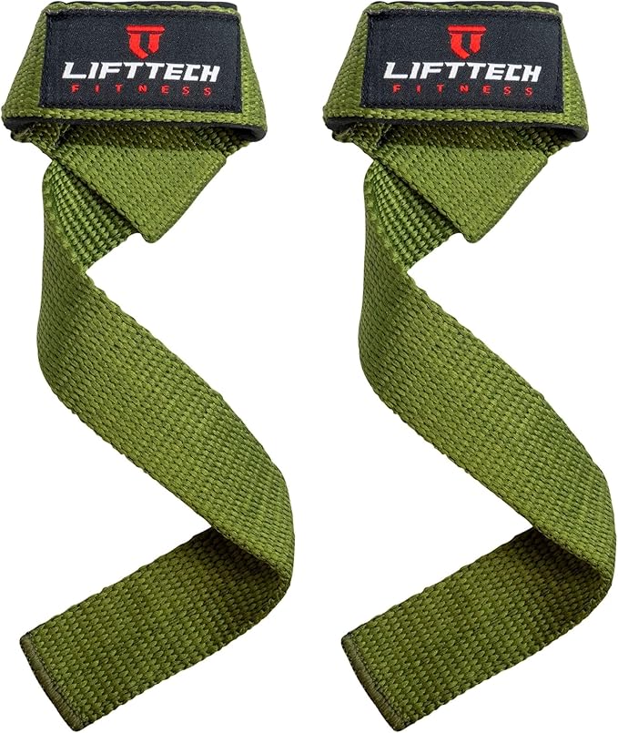 Lift Tech Fitness Weight Lifting Straps For Men and Women - Cotton Gym Straps for Weightlifting, HIIT, Strength Training - Pull ups & Deadlift Straps - Lifting Wrist Straps - One Size