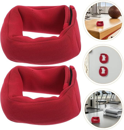 Cabilock 2pcs Wearable Wrist Ankle Weights Red Sandbag for Running and Fitness Training, Adjustable Leg and Wrist Weights for Men Women Pilates Yoga Exercise