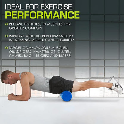 ProsourceFit High Density Foam Rollers Long, Firm Full Body Athletic Massage Tool for Back Stretching, Yoga, Pilates, Post Workout Muscle Recuperation
