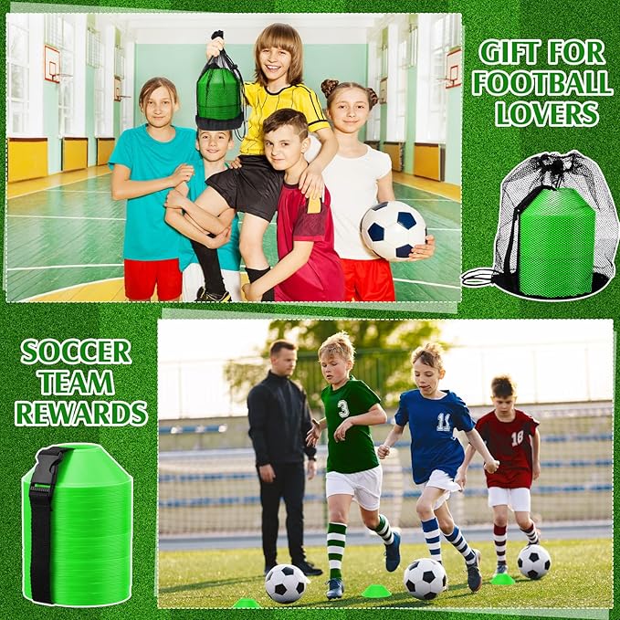 Hanaive 100 Pieces Mini Soccer Cones for Sport Drills 5 Inch Agility Disc Cones with Accessories for Kids Football Training