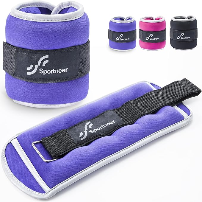 Sportneer Ankle Weights Wrist Weights Pair of 1/2/4/6/10 LBS for Men Women Kids Strength Training Wrist and Ankle Weights Set with Reflective Strips for Dancing Running Walking Fitness Workout Gym