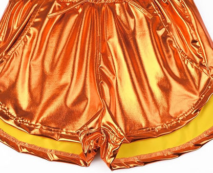 Perfashion Women's Metallic Shorts Summer Sparkly Hot Outfit Shiny Short Pants