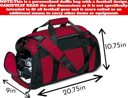 Personalized Sports Duffle Bag with Shoe Compartment (Football, Royal)