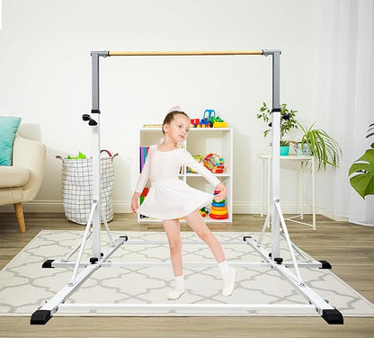 86 York Gymnastics Bar for Kids Ages 3-20, 5FT Base Length, 42" to 63" Adjustable Height, Horizontal Bar, Kip Bar for Gymnast, Gymnastic Training Equipment for Home, Gym Center