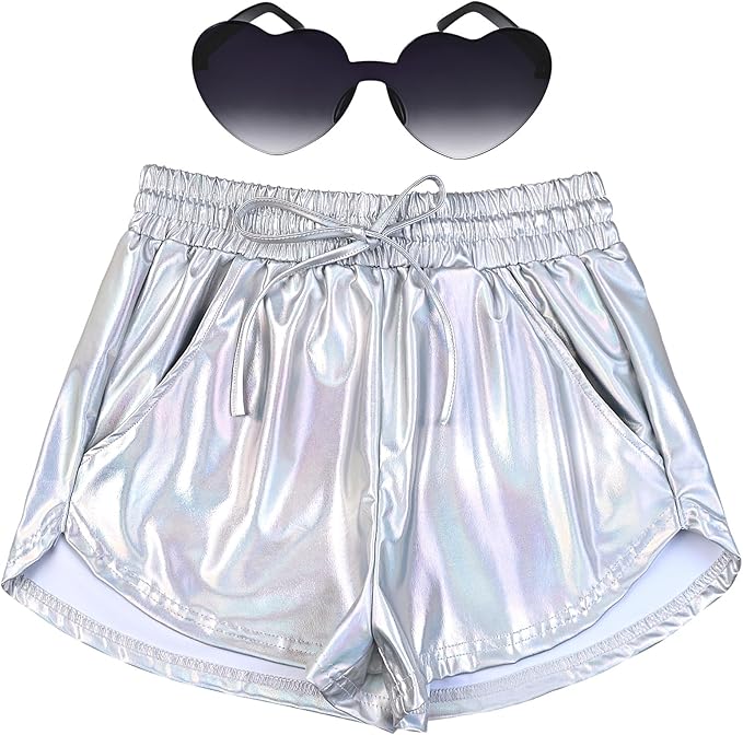Perfashion Women's Metallic Shorts Summer Sparkly Hot Outfit Shiny Short Pants