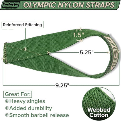 SERIOUS STEEL FITNESS Military OD Green Weight Lifting Straps