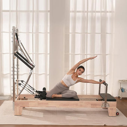 VEVOR Pilates Reformer Accessories for Home Gym, Include Reformer Box/Chair/Spine Corrector/Wall Mounted Machine/Jump Board/Foldable & Dual Resistance Springs