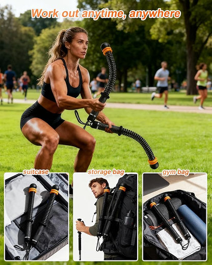 Ropeless Battle Ropes- Adjustable Portable Low-Impact Workout Equipment for Home Gym, Fitness Equipment for HIIT, Cardio & Muscle Training, Fat Burning for Men, Women & Fitness Enthusiasts (Black)