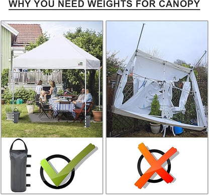 Eurmax USA 145 LBS Weight Capacity Pop up Gazebos Weights Sand Bags for Pop up Canopy Tent Pergola Outdoor Instant Canopies, 4-Pack (Without Sand) Gray