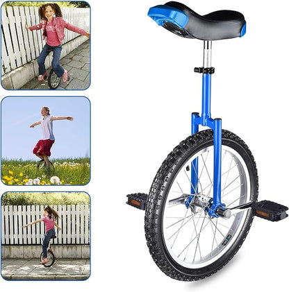 AW 16/18/20/24 Inch Wheel Outdoor Unicycle Adjustable Seat Exercise Bicycle Fit Adults Kids Outdoor Sports Fitness Exercise, for Choice