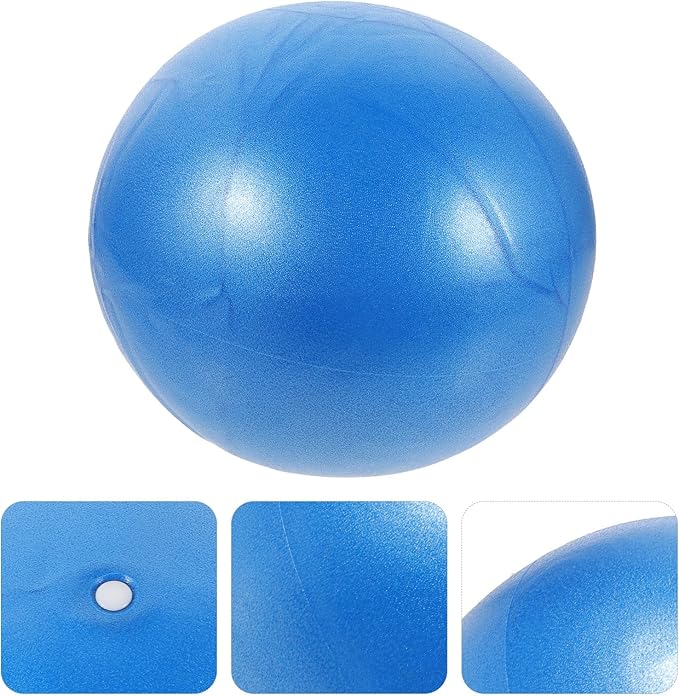 Small Pilates Ball 25cm Blue, Compact Yoga Exercise Ball for Home Workout Core Training, Reusable Gym Fitness Supply for Pilates and Physical Therapy