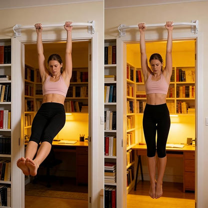 Wall Mounted Pull Up Bar Doorway, Heavy Duty Strength Training Pull-Up & Chin Up Bars for Doorframe, Support Beam or Joist Mount Thick Metal Sturdy Construction Support 500 lbs