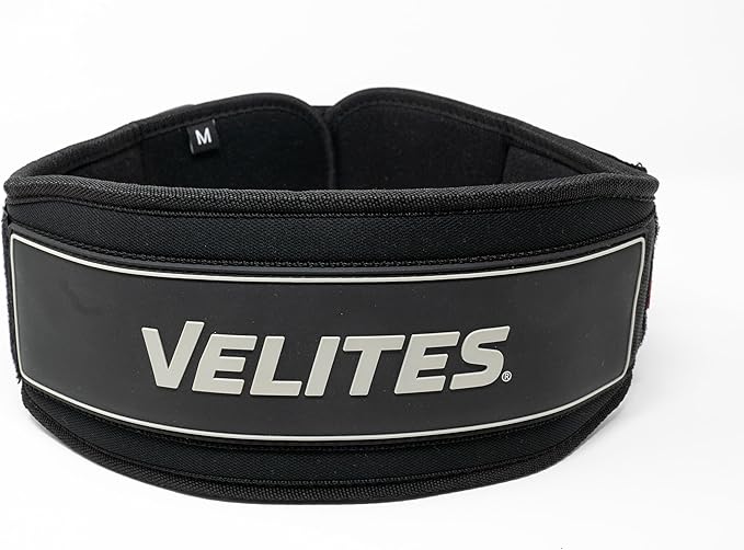 Velites - Weightlifting Lumbar Support Belt - Official of the Royal Spanish Weightlifting Federation - Extra-adherent Velcro - For Deadlifts, Squats, Snatches and Cleans