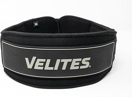 Velites - Weightlifting Lumbar Support Belt - Official of the Royal Spanish Weightlifting Federation - Extra-adherent Velcro - For Deadlifts, Squats, Snatches and Cleans