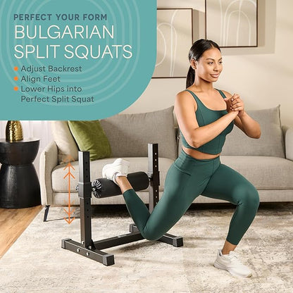 Lifepro Bulgarian Split Squat Stand – Adjustable Single Leg Squat Roller Stand for Split Squats & Lunges – Intensiflex Max 330lb Capacity and 7 Height Levels Padded Foam Roller for Home Gym & Leg Training