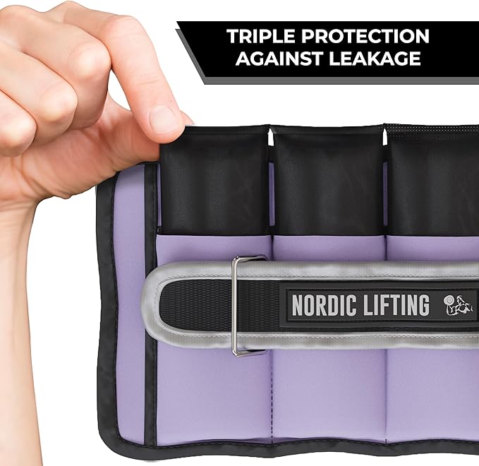 Nordic Lifting Adjustable Ankle Weights for Women & Men – 1 Pair (2–10 lbs) Wrist, Arm & Leg Weights for Gym, Yoga & Home Workouts – Secure Fit Strap Design – Durable Fitness Training Equipment