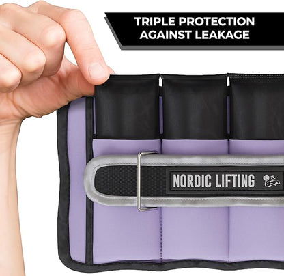 Nordic Lifting Adjustable Ankle Weights for Women & Men – 1 Pair (2–10 lbs) Wrist, Arm & Leg Weights for Gym, Yoga & Home Workouts – Secure Fit Strap Design – Durable Fitness Training Equipment