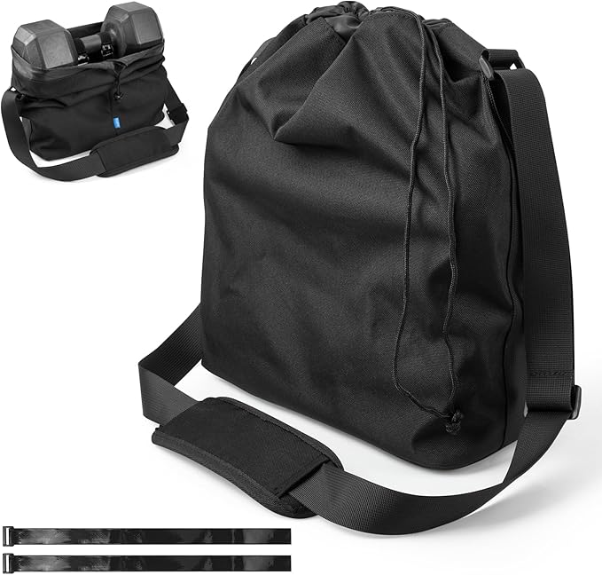 Xxerciz Dumbbells Carry Bag with Adjustable Strap, Portable Fitness Dumbbell Storage Bag Case, Gym Crossbody Bag with Soft Pad for Carrying 1 Pair Dumbbells - Each from 5 LBS to 20 LBS