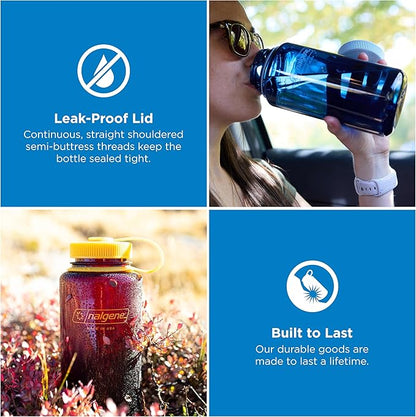 Nalgene 32 oz Wide Mouth Water Bottle | BPA-Free, Durable & Leak Proof, Lightweight Bottle for Hiking & Gym, Work & Travel