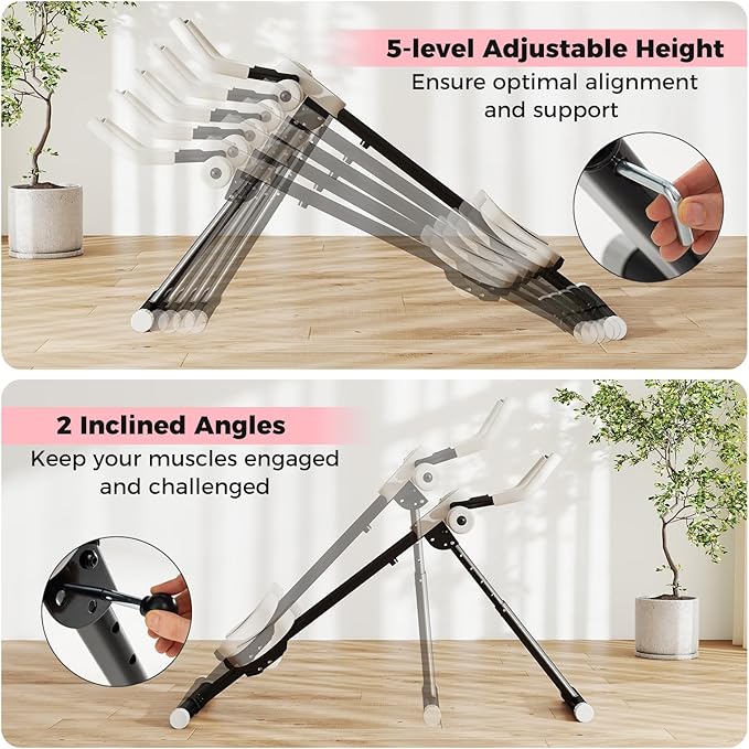 Goplus Adjustable Ab Trainer Machine, Foldable Ab Workout Equipment with Knee Protection, LCD Monitor, Home Gym Abdominal Trainer for Stomach Workout Core Strength Fitness