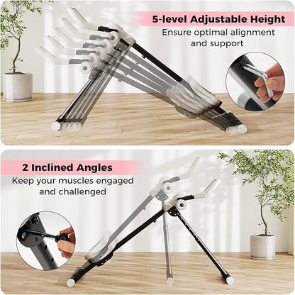 Goplus Adjustable Ab Trainer Machine, Foldable Ab Workout Equipment with Knee Protection, LCD Monitor, Home Gym Abdominal Trainer for Stomach Workout Core Strength Fitness