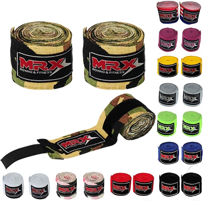 MRX BOXING & FITNESS Boxing Hand Wraps 100% Cotton Multi Colors Great for MMA Boxing Muay Thai Kick Boxing Training 118, 160, 180 Length