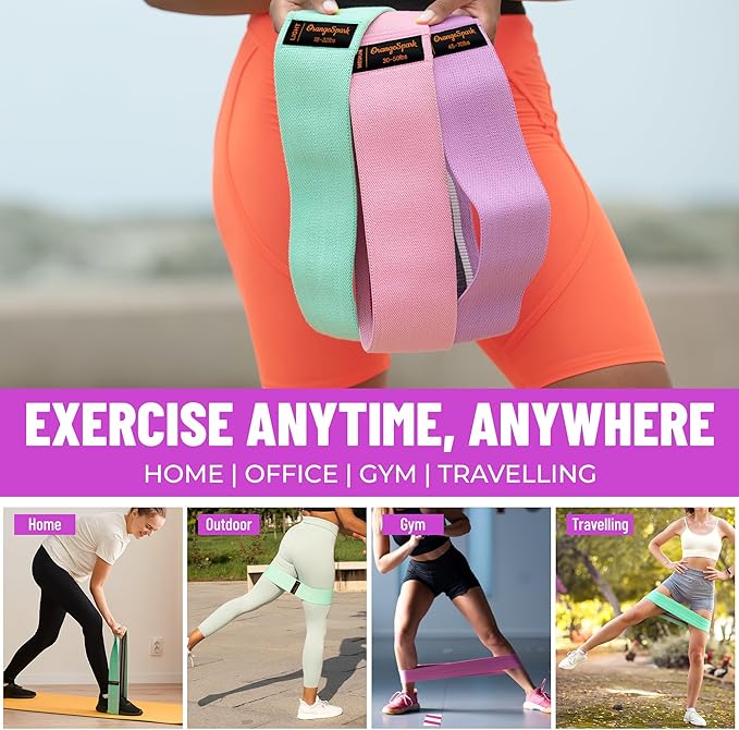 Resistance Bands – Premium Workout Bands for Women & Men, 3-Piece Stretch Band Set for Glutes, Legs, Pilates & Strength Training