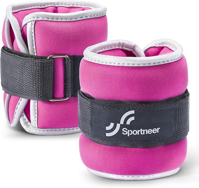Sportneer Ankle Weights Wrist Weights Pair of 1/2/4/6/10 LBS for Men Women Kids Strength Training Wrist and Ankle Weights Set with Reflective Strips for Dancing Running Walking Fitness Workout Gym