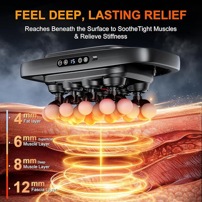 Deep Tissue Massager Gun for Back, Shoulder and Neck Pain Relief, Powerful Shoulders, Back Massager, Legs, Foot Massager & Full Body Muscle Recovery with 20 Massage Heads, 3 Modes & 30 Speed