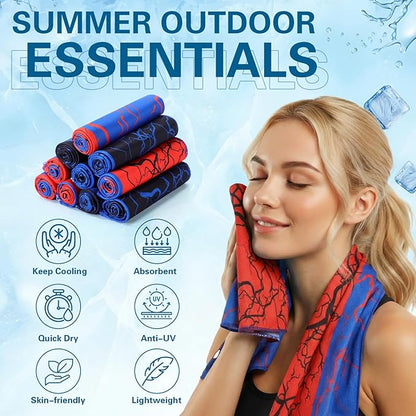 12 Pcs Cooling Towels 40"x12" Soft Breathable Chilly Microfiber Towel for Neck and Face Ice Towel Sweat Rag for Yoga Running Sport Gym Workout Camping Fitness Party Favors Team Gift