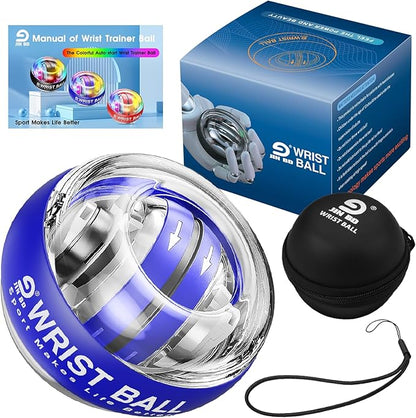 Wrist Trainer Ball Auto-Start Gyroscopic Forearm Exerciser Gyro Ball for Strengthen Arms, Fingers, Grip and Muscles