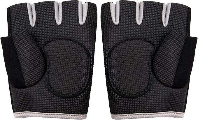 Mind Reader Workout Glove Set, Open Finger, Wrist Support for Men and Women, Textured Non-Slip Grip for Sports, Lifting Weights, Gym Fitness, XL, Grey