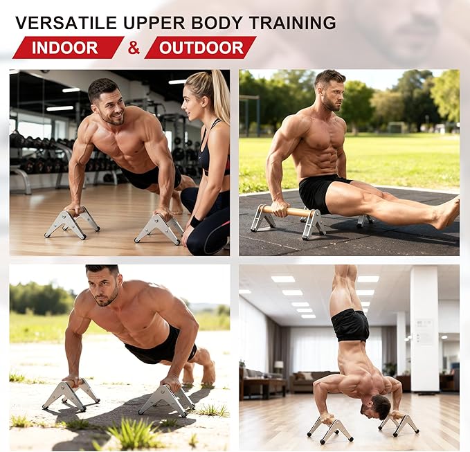 Push Up Bar - Heavy-Duty Stainless Steel Pushup Stands with Non-Slip Base, 500LB Capacity, Portable Home Gym Equipment for Strength Training & Floor Workouts