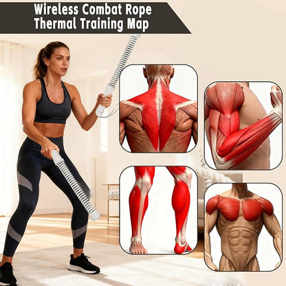 Ropeless Battle Rope - HIIT Weight Training, Multi-functional Home and Travel Exercise Equipment, Unisex Exercise Training Battle Rope Fitness Equipment with Anti-slip Tape