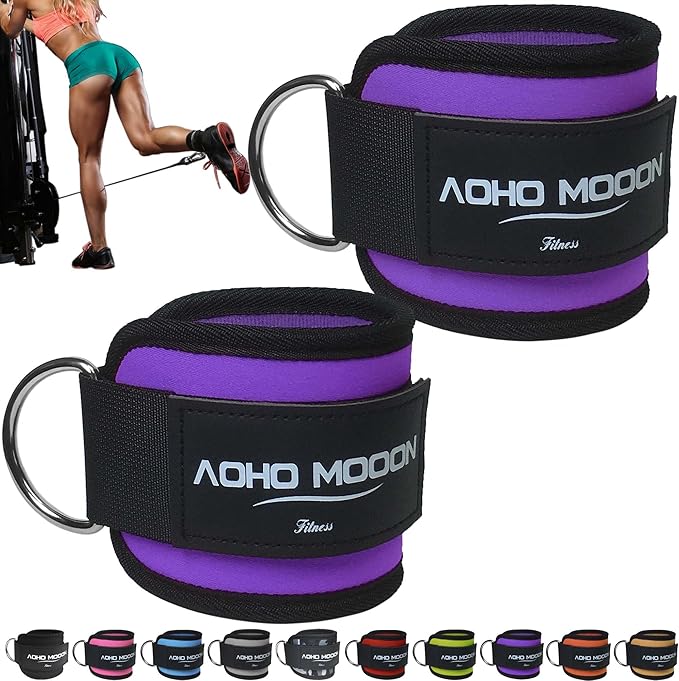Comfortable Adjustable Ankle Straps for Cable Machines Women, Gym Workout Leg Strap, Glute Cuff, Ankle Cuffs for Glute Workouts, Foot Straps for Kickback, One Size Fit All