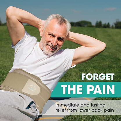 Modvel Lower Back Brace for Men and Women – Back Support Belt for Pain Relief, Herniated Disc, Sciatica, Scoliosis – Lumbar Compression Brace