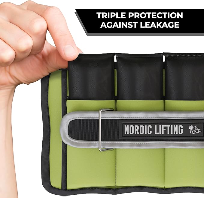 Nordic Lifting Adjustable Ankle Weights for Women & Men – 1 Pair (2–10 lbs) Wrist, Arm & Leg Weights for Gym, Yoga & Home Workouts – Secure Fit Strap Design – Durable Fitness Training Equipment